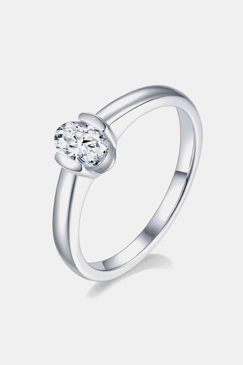 Moissanite 925 Sterling Silver Solitaire Ring - Ladyez