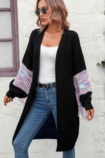 Fringe Sleeve Dropped Shoulder Cardigan - Ladyez