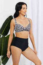 Marina West Swim Take A Dip Twist High-Rise Bikini in Leopard - Ladyez