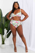 Marina West Swim Take A Dip Twist High-Rise Bikini in Cream - Ladyez