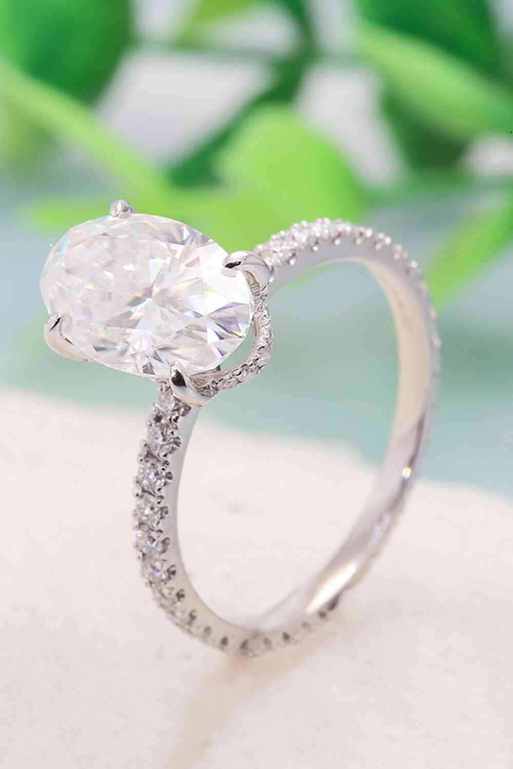 14K White Gold 2.5 Carat Moissanite 4-Prong Ring - Ladyez