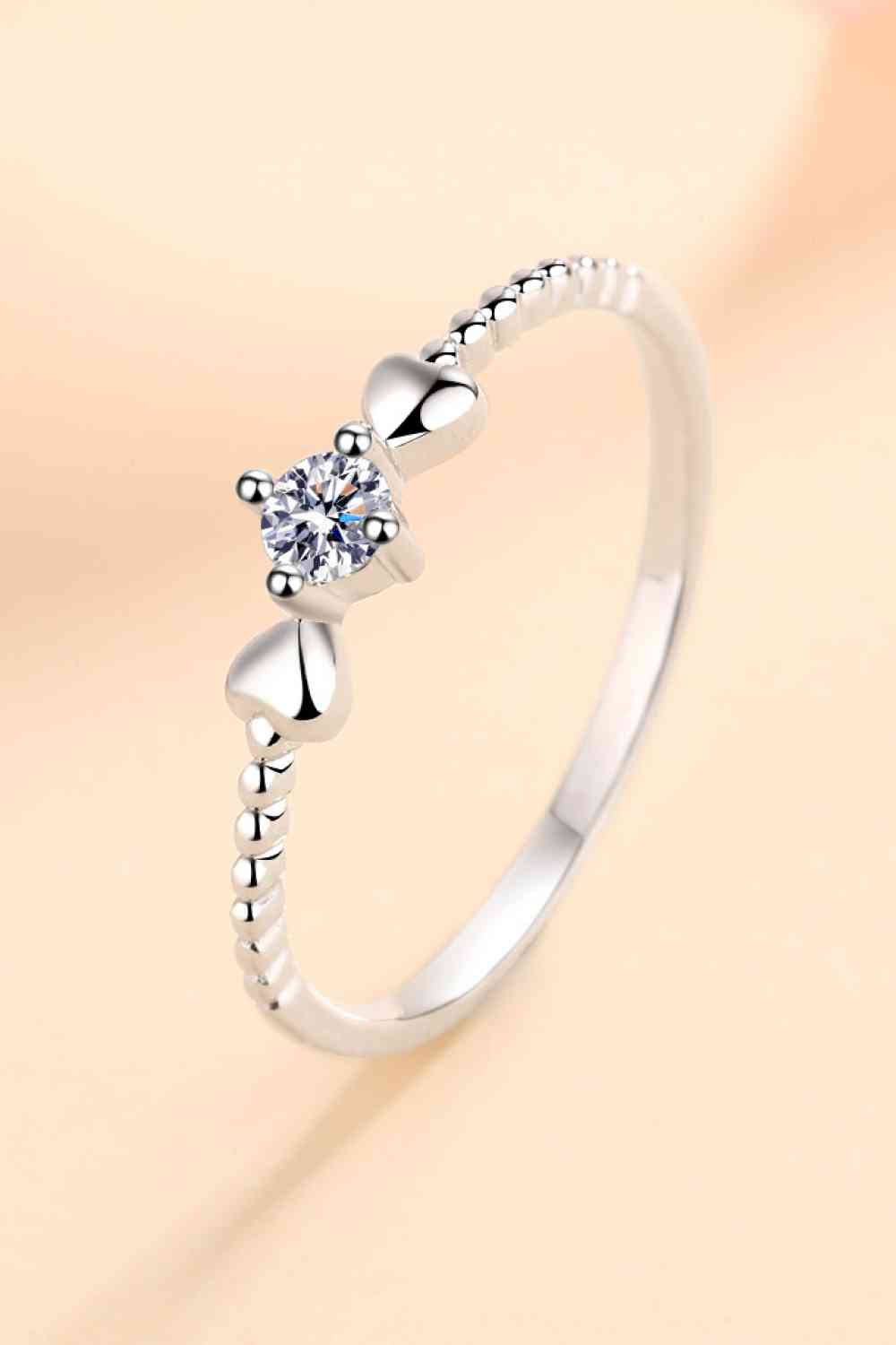 Adored Moissanite Heart 925 Sterling Silver Ring - Ladyez