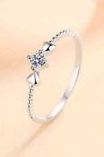 Adored Moissanite Heart 925 Sterling Silver Ring - Ladyez