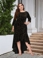 Plus Size Ruffle Hem High-Low Dress - Ladyez