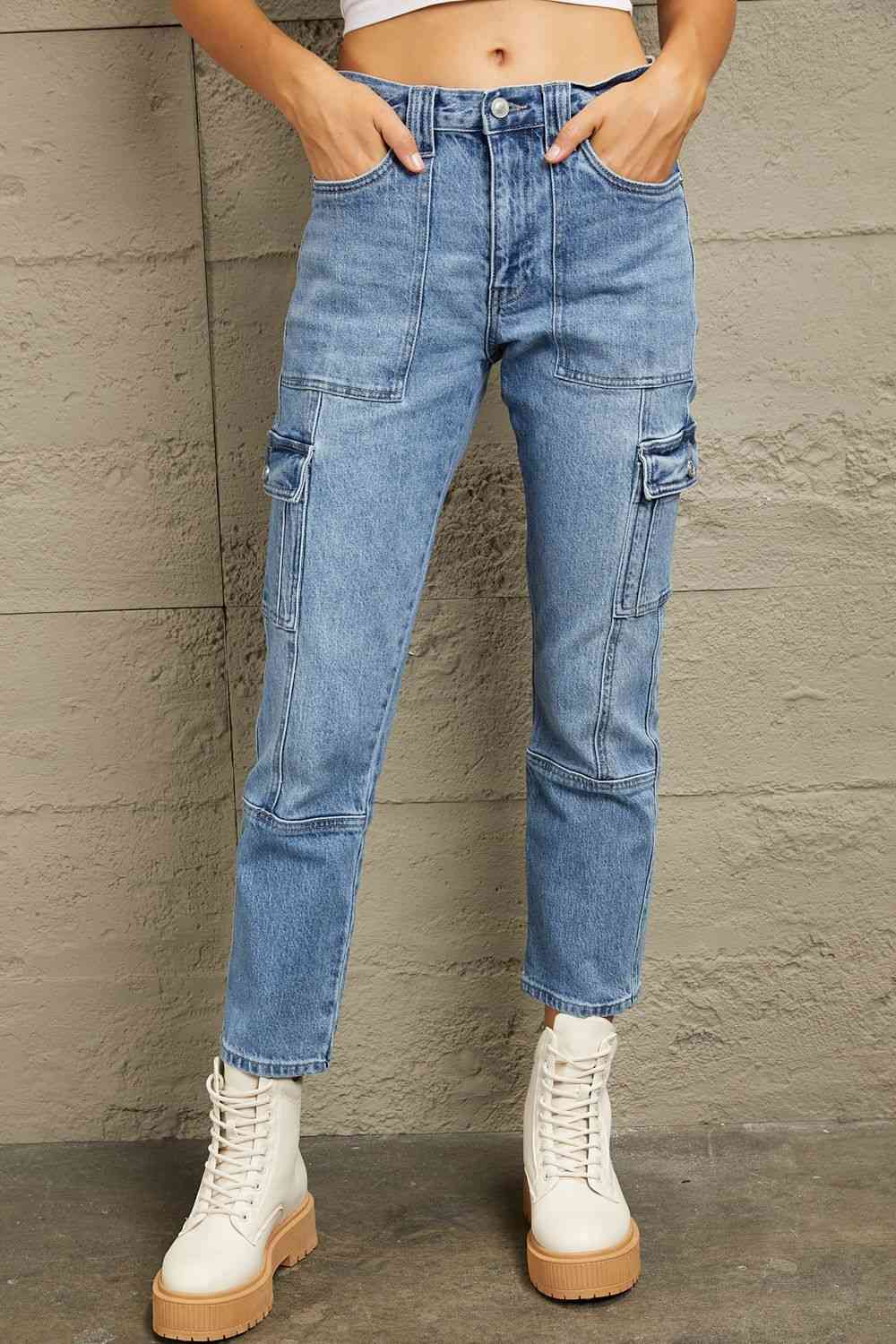 Kancan High Rise Slim Straight Cargo Pants - Ladyez
