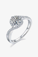 Adored 1 Carat Moissanite 925 Sterling Silver Crisscross Ring - Ladyez