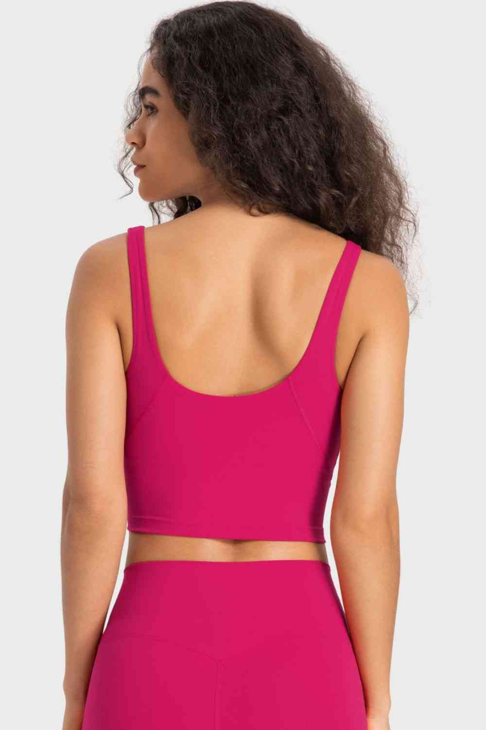 Deep V-Neck Crop Sports Bra - Ladyez