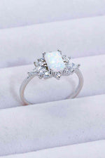 925 Sterling Silver Zircon and Opal Ring - Ladyez