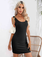 Scoop Neck Sleeveless Bodycon Dress - Ladyez