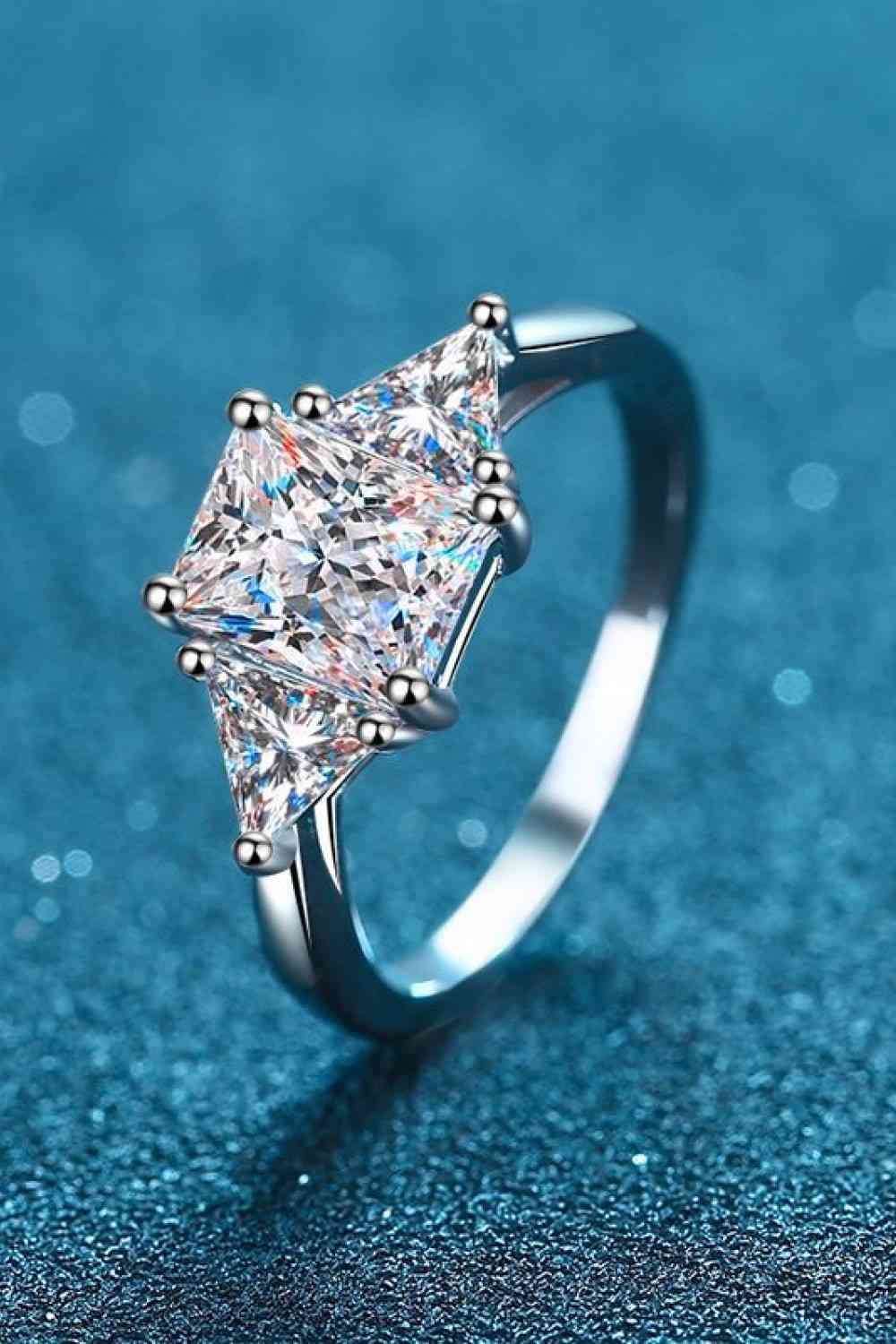 3 Carat Moissanite 925 Sterling Silver Rhodium-Plated Ring - Ladyez
