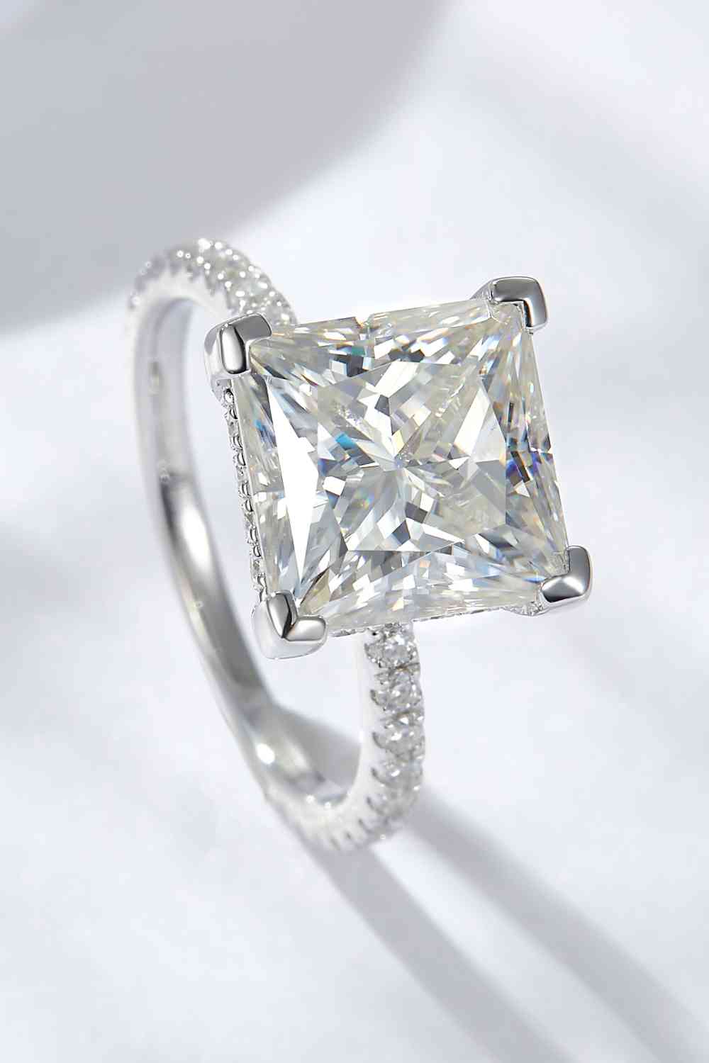 5.52 Carat Moissanite Side Stone Ring - Ladyez