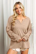 BiBi Exposed Seam Long Sleeve Top - Ladyez