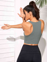 Cropped Round Neck Sports Tank Top - Ladyez