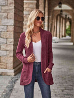 Open Front Cardigan with Pockets - Ladyez