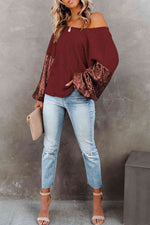 Sequin Waffle-Knit Blouse - Ladyez