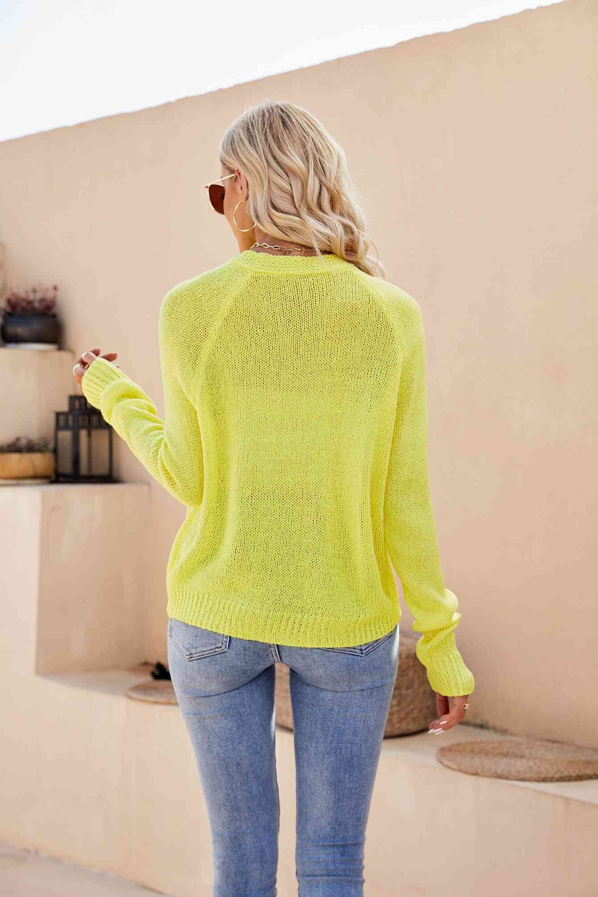 Raglan Sleeve Button Front Cardigan - Ladyez