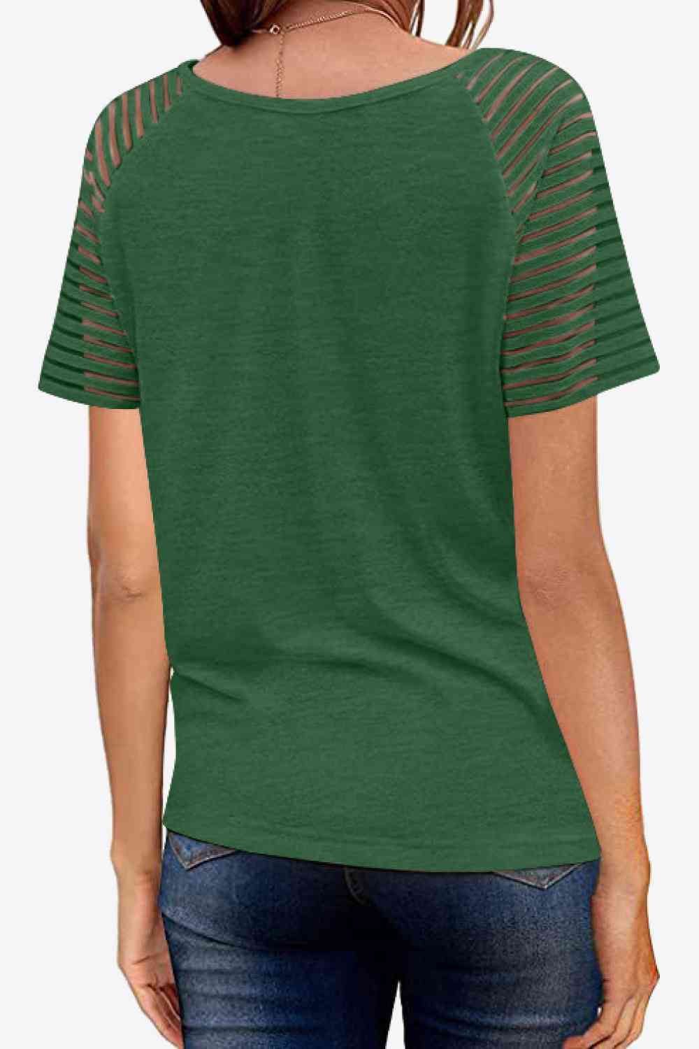 V-Neck Raglan Sleeve Tee - Ladyez