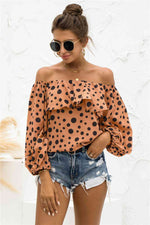 Polka Dot Off-Shoulder Layered Blouse - Ladyez
