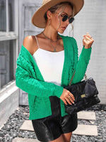 Open Front Long Sleeve Cardigan - Ladyez