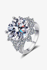10 Carat Moissanite Flower-Shaped Ring - Ladyez
