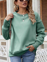 Dropped Shoulder Slit Sweatshirt - Ladyez