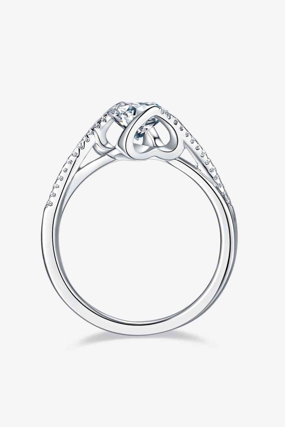 1 Carat Moissanite 925 Sterling Silver Twisted Ring - Ladyez