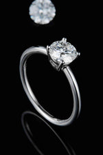 1 Carat Moissanite 925 Sterling Silver Solitaire Ring - Ladyez