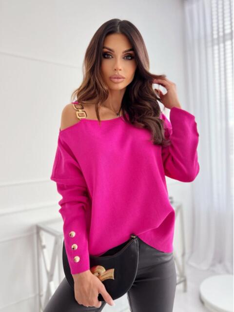 Asymmetrical Neck Buttoned Top - Ladyez