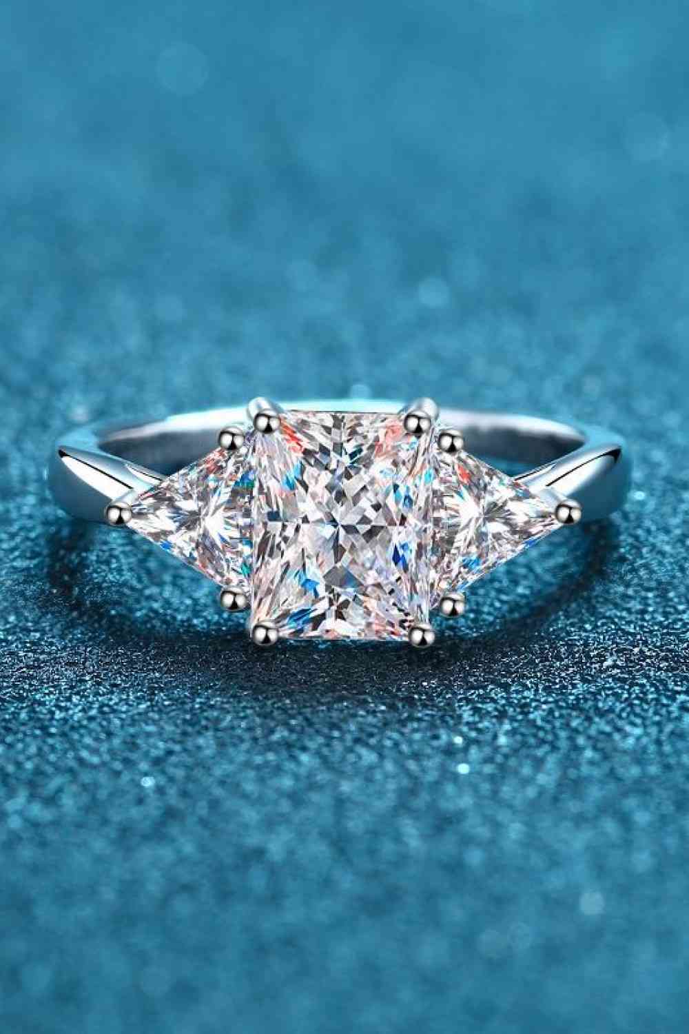 3 Carat Moissanite 925 Sterling Silver Rhodium-Plated Ring - Ladyez