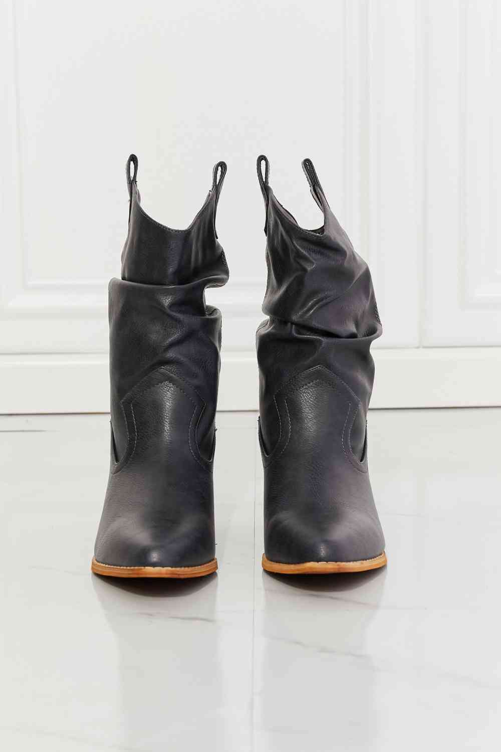MMShoes Better in Texas Scrunch Cowboy Boots in Navy - Ladyez
