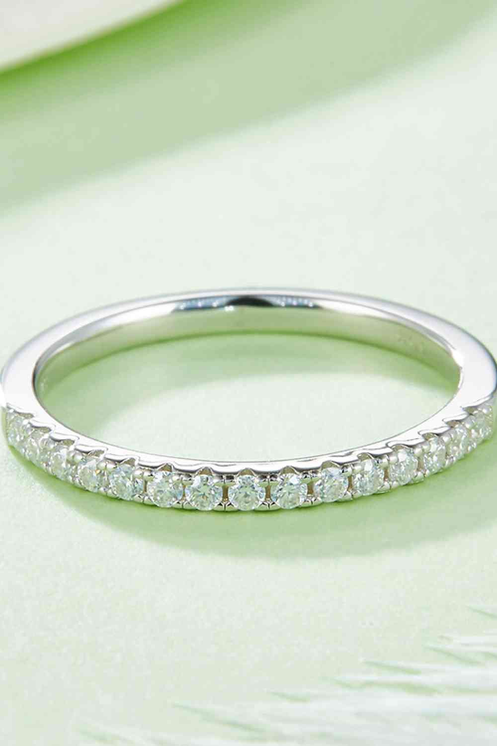 Moissanite Platinum-Plated Half-Eternity Ring - Ladyez