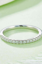 Moissanite Platinum-Plated Half-Eternity Ring - Ladyez