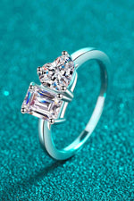 Rhodium-Plated 2 Carat Moissanite Ring - Ladyez