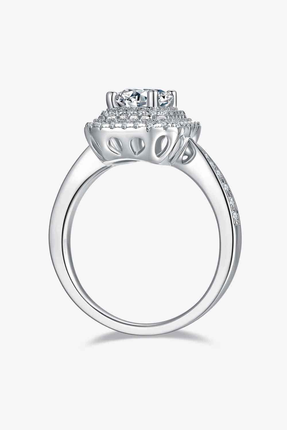 Adored 1 Carat Moissanite 925 Sterling Silver Side Stone Ring - Ladyez