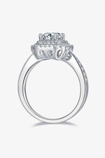 Adored 1 Carat Moissanite 925 Sterling Silver Side Stone Ring - Ladyez