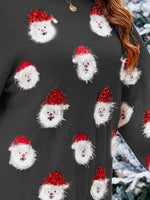 Round Neck Dropped Shoulder Sweater Dress - Ladyez