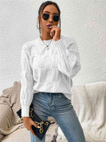 Round Neck Long Sleeve Sweater - Ladyez