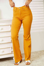 Judy Blue Full Size High Waist Tummy Control Garment Dyed Flare Jeans - Ladyez