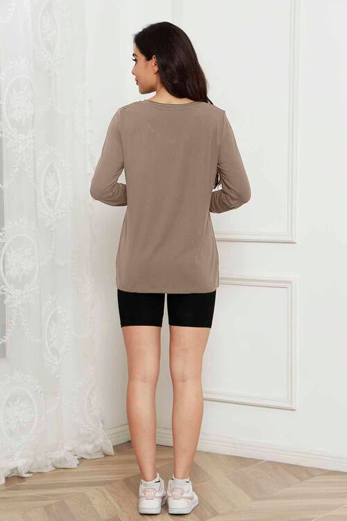 Basic Bae Full Size Round Neck Long Sleeve Top - Ladyez