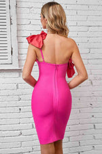 Ruffled One-Shoulder Bodycon Dress - Ladyez