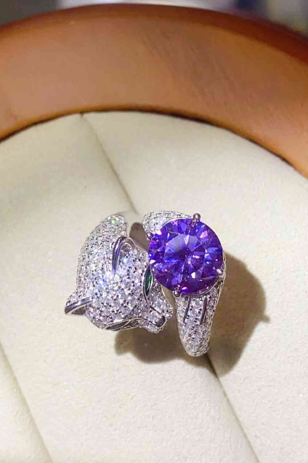2 Carat Moissanite Adjustable Animal Bypass Ring - Ladyez