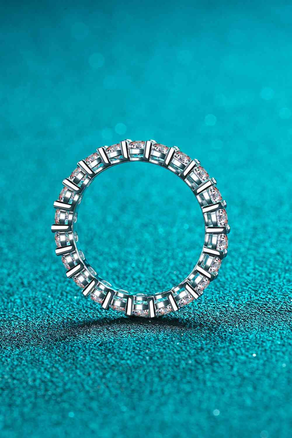 Moissanite Rhodium-Plated Ring - Ladyez