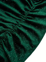 Glitter Ruched Cowl Neck Wrap Dress - Ladyez