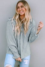 Frill Trim Flounce Sleeve Blouse - Ladyez