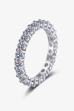 Moissanite Rhodium-Plated Ring - Ladyez