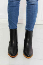 MMShoes Love the Journey Stacked Heel Chelsea Boot in Black - Ladyez