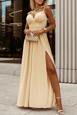 Slit Sweetheart Neck Spaghetti Strap Dress - Ladyez