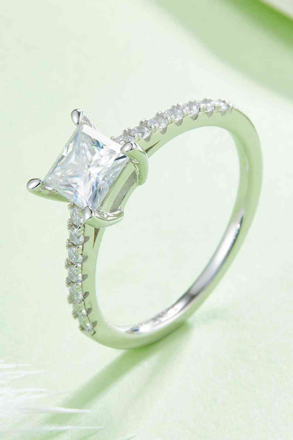 1.21 Carat Moissanite 925 Sterling Silver Side Stone Ring - Ladyez