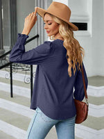 Square Neck Puff Sleeve Blouse - Ladyez