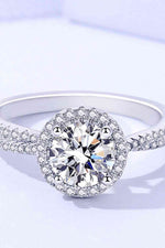 1 Carat Moissanite Round Shape Ring - Ladyez